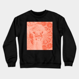 Ghostly alpaca and mandala in Fiesta Red Crewneck Sweatshirt